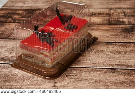 Asian Bento Box Cake, Small Korean Bento Cake With Rainbow Inscription Good Day. Delicious Beautiful