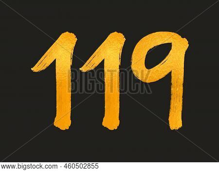 119 Number Logo Vector Illustration, 119 Years Anniversary Celebration Vector Template, 119th Birthd