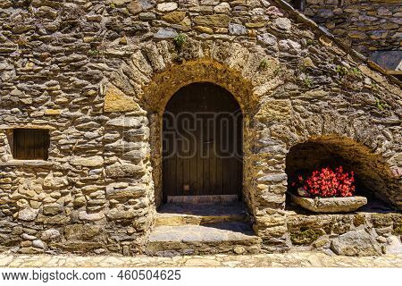 Picturesque House Made Entirely Of Stone In The Mountain Village Of Beget, Girona.