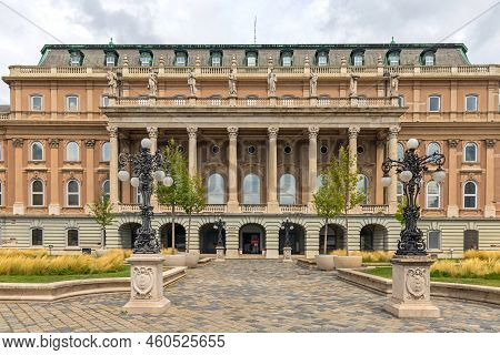 Budapest, Hungary - July 31, 2022: Rear View Of Hungarian National Art Gallery Magyar Nemzeti Galeri