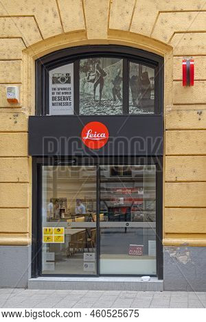 Budapest, Hungary - July 31, 2022: Famous Leica Boutique Store At Vaci Street In City Centre.