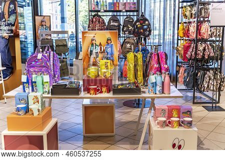 Latvia, Riga, August, 2022: Goods For Schoolchildren With Discounts  For The Academic Year In The St