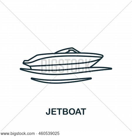 Jetboat Icon. Line Simple Summer Icon For Templates, Web Design And Infographics