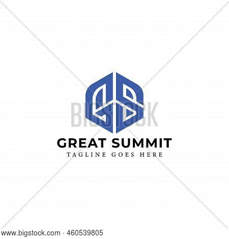 Abstract Initial Letter Gs Or Sg Logo In Blue Color Isolated In White Background Applied For Marketi
