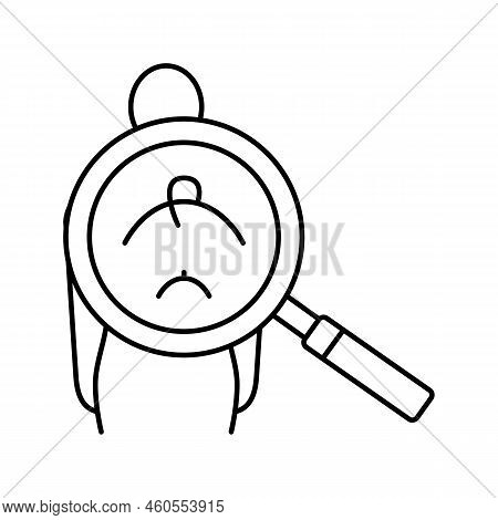 Back Ingrown Hair Research Line Icon Vector. Back Ingrown Hair Research Sign. Isolated Contour Symbo