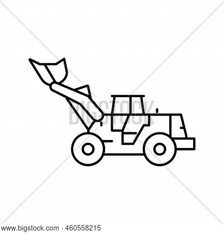 Loader Construction Car Vehicle Line Icon Vector. Loader Construction Car Vehicle Sign. Isolated Con