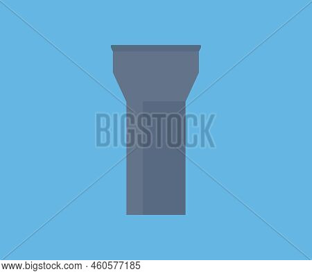Metal Gutter On The Roof Of The Building And Downpipe On The Wall Logo Design. House Roof Gutter, Ho