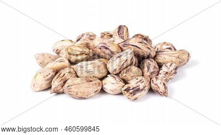 Tasty Peanuts Kernel Isolated On White Background.