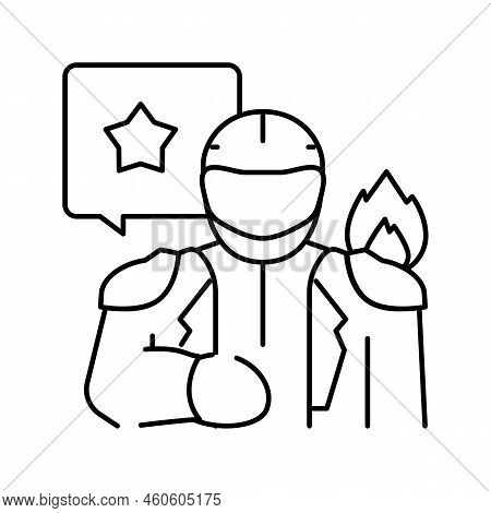 Stuntman Video Production Film Line Icon Vector. Stuntman Video Production Film Sign. Isolated Conto