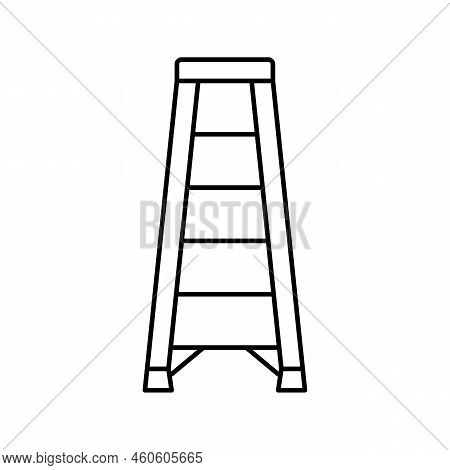 Ladder Tool Repair Line Icon Vector. Ladder Tool Repair Sign. Isolated Contour Symbol Black Illustra