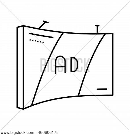 Pop Up Display Exhibition Line Icon Vector. Pop Up Display Exhibition Sign. Isolated Contour Symbol 