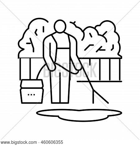 Pressure Washing Line Icon Vector. Pressure Washing Sign. Isolated Contour Symbol Black Illustration