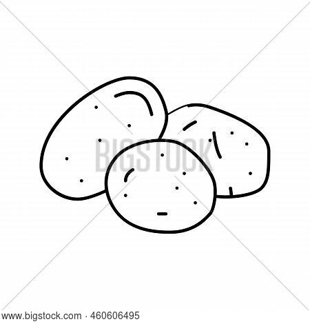 Chip Potato Vegetable Line Icon Vector. Chip Potato Vegetable Sign. Isolated Contour Symbol Black Il