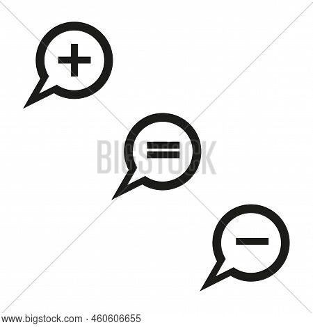 Line Art Plus Minus Messages. Internet Application. Communication Concept. Chat Icon Set. Vector Ill