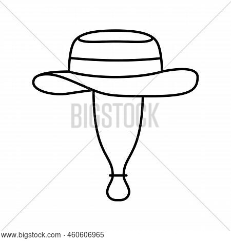Boonie Hat Cap Line Icon Vector. Boonie Hat Cap Sign. Isolated Contour Symbol Black Illustration