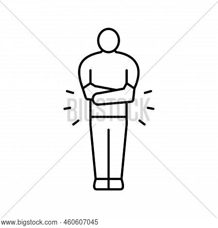 Chronic Diarrhea Hiv Symptom Line Icon Vector. Chronic Diarrhea Hiv Symptom Sign. Isolated Contour S