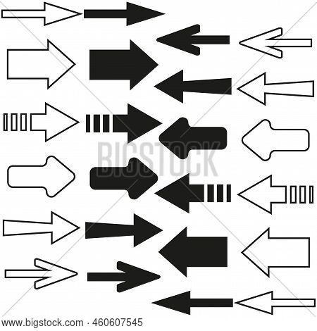 Straight Arrows Set. Icon For Decorative Design. Internet Application. Vector Illustration. Stock Im