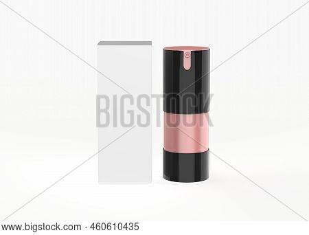 15ml Frosted Glass Airless Bottle Mockup Isolated On White Background. 3d Illustration