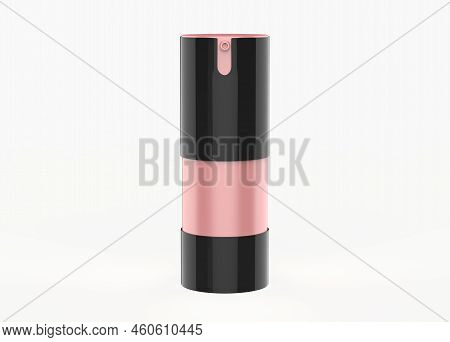 15ml Frosted Glass Airless Bottle Mockup Isolated On White Background. 3d Illustration