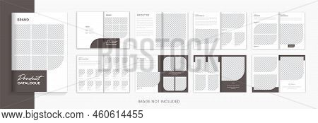 Minimal Brown Product Catalog Brochure Design Template With Creative Shape Magazine