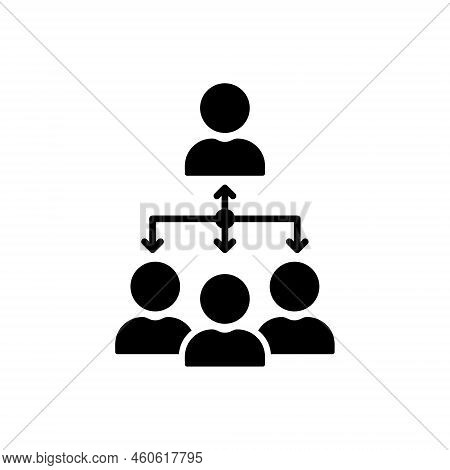 Coordinate Team People Silhouette Icon. Business Company Group Coordination Black Pictogram. Partner