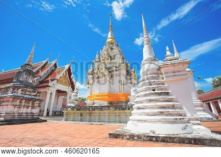 The Famous Pagoda Phra Borommathat Chaiya At Wat Phra Borommathat Chaiya Ratchaworawihan Temple In C