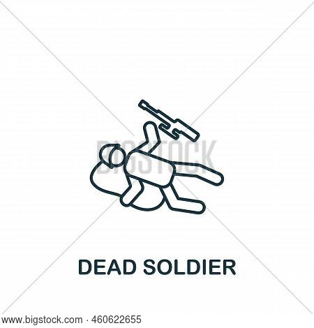 Dead Soldier Icon. Line Simple Line War Icon For Templates, Web Design And Infographics
