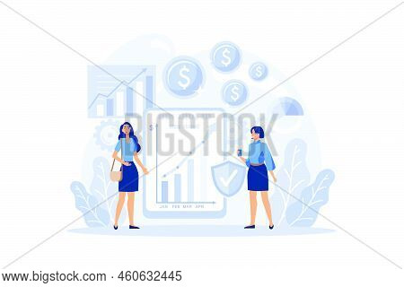 Financial Or Business Profession Set. Business Character Making Financial Operations And Developing.