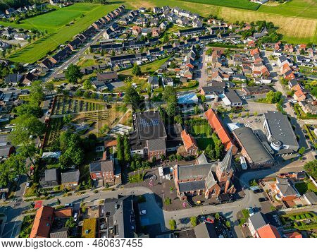 Sint-lenaarts, Brecht, Antwerp, Belgium, 6th Of June, 2022, Aerial View, Shot By A Drone Of The Late