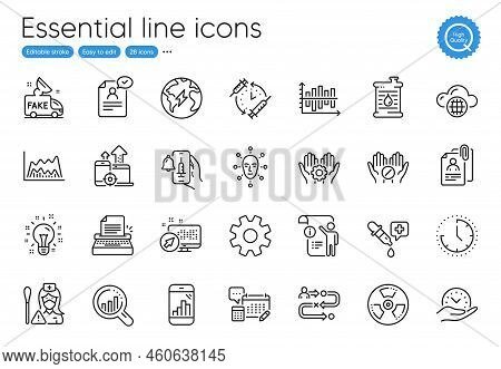 Service, Seo Devices And Time Line Icons. Collection Of Employee Hand, Face Biometrics, Nurse Icons.