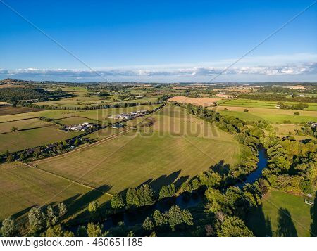 Panoramic Aerial View Over North Yorkshire Countryside
