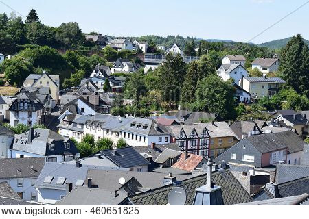 Ulmen, Germany - 08 09 2022: Old Town At The Autobahn