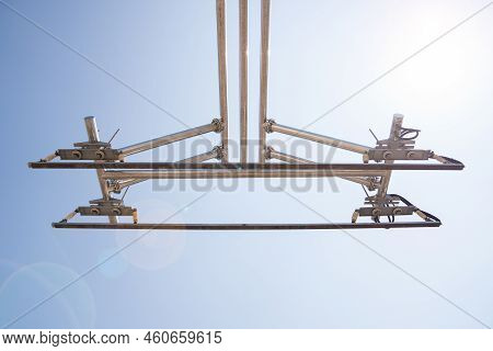 High-voltage Electric Charging Station For Charging Electric Buses. Electric Filling Station For Cha
