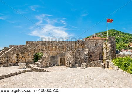 View To The Citadel Fortress In Old Town Of Budva, Montenegro