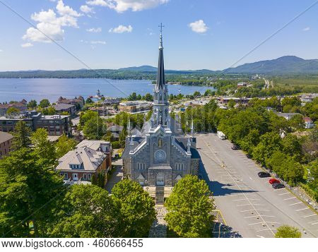 Saint Patrice Church Aerial View At 115 Rue Merry N In Historic Downtown Of Magog, Memphremagog Coun