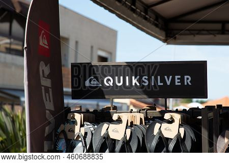 Bordeaux , Aquitaine  France - 08 29 2022 : Quiksilver Logo Sign And Brand Text On Shoes Display Sto