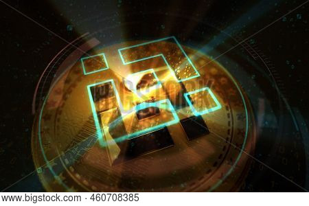 Binance Bnb Stablecoin Cryptocurrency Golden Coin 3D Illustration