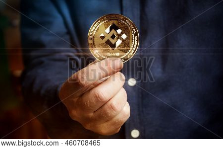 Binance Bnb Stablecoin Cryptocurrency Golden Coin 3D Illustration