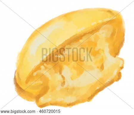 Egg Japanese Omlette Breakfast Fried Egg Omurice Cut Watercolor Hand Painting Illustration
