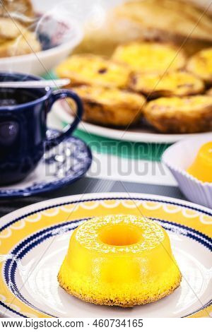 Quindim Or Brisa Do Lis, Typical Sweet From Brazil And Portugal, Made With Egg Yolks, Almonds Or Gra