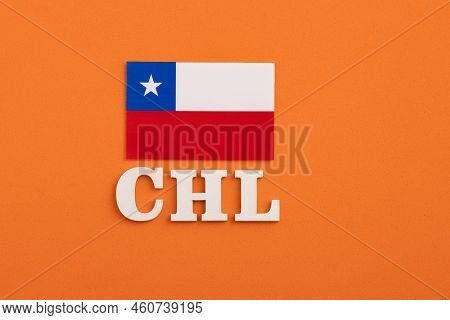 Chl Acronym Of The Country Chile With Its Flag