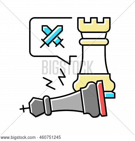 Checkmate Game Process Color Icon Vector. Checkmate Game Process Sign. Isolated Symbol Illustration