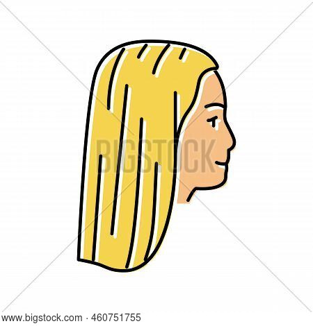 Elegant Teen Hairstyle Color Icon Vector. Elegant Teen Hairstyle Sign. Isolated Symbol Illustration