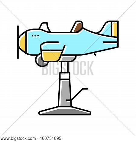 Kid Haircut Chair Plane Color Icon Vector. Kid Haircut Chair Plane Sign. Isolated Symbol Illustratio