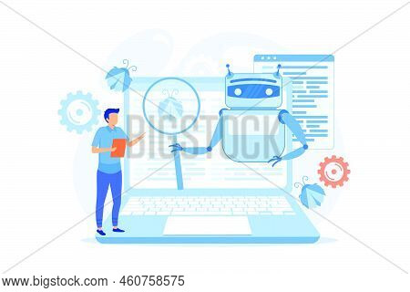 Controller Reading Regulations To Robot. Artificial Intelligence Regulations, Limitations In Ai Deve