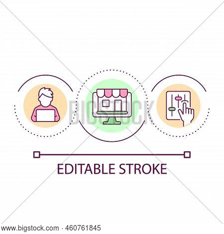 Online Store Website Development Loop Concept Icon. Professional Site Developer. Creative Approach A
