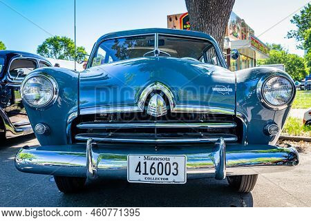 Falcon Heights, Mn - June 17, 2022: Low Perspective Front View Of A 1952 Sears Allstate Hardtop Coup