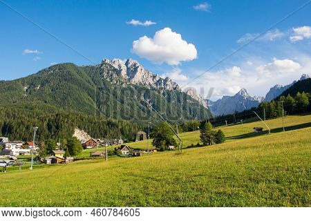 The Alpine Landscape Near Kranjska Gora In The Upper Carniola Region Of North West Slovenia. The Mou