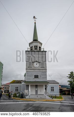 Sitka, Alaska - July 26, 2022 - View Of Sitka's Historic St. Michael's Orthodox Church Which Dates F