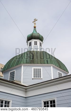 Sitka, Alaska - July 26, 2022 - View Of Sitka's Historic St. Michael's Orthodox Church Which Dates F